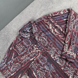 Luchiano Visconti Shirt Men XL Multicolor  AOP Button Up Abstract Long Sleeve